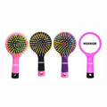 2 In 1 Rainbow Massage Combs With Mirror Hairbrush